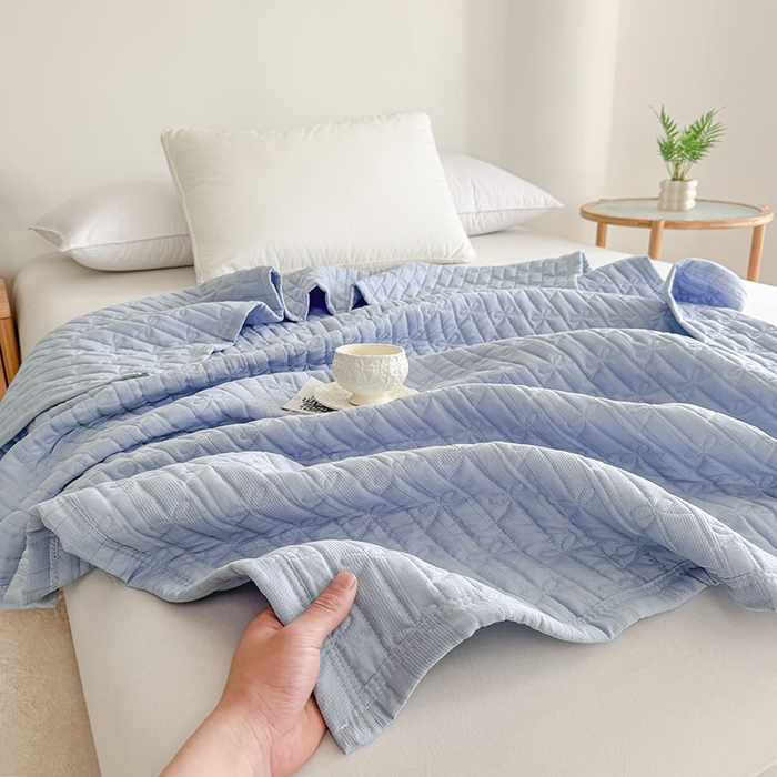 91家纺网 家纺一手货源 找家纺 梓依家纺 2025新款亲肤舒适云沙棉夏被 云沙棉-蓝紫