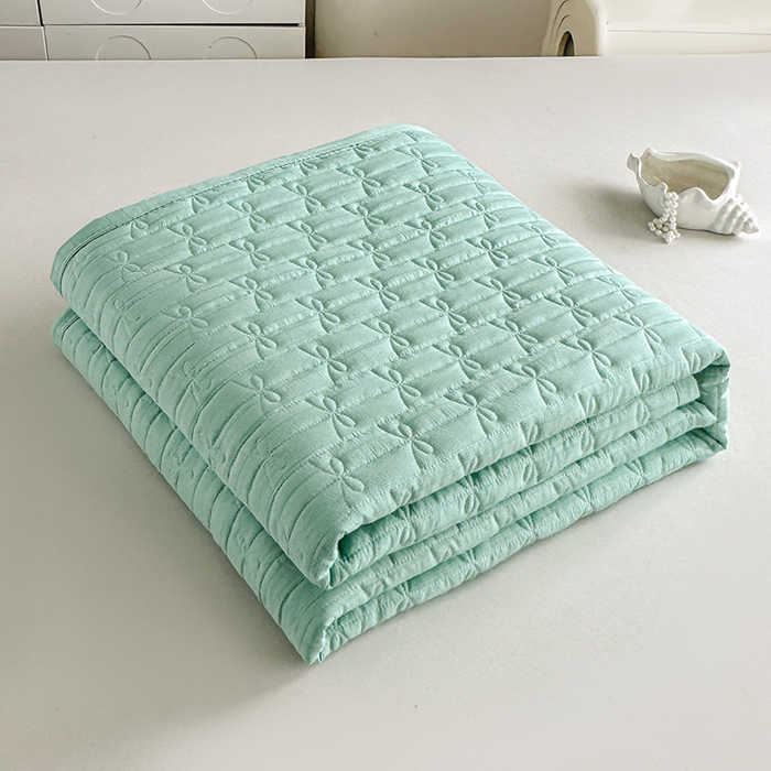 91家纺网 家纺一手货源 找家纺 梓依家纺 2025新款亲肤舒适云沙棉夏被 云沙棉-绿