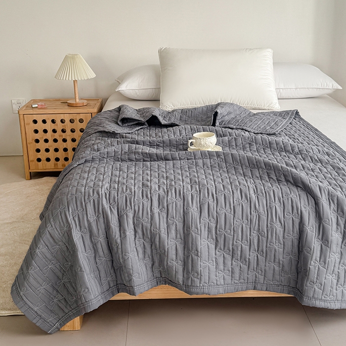 梓依家纺 2025新款亲肤舒适云沙棉夏被 云沙棉-深灰