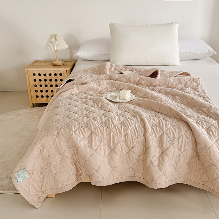 91家纺网 家纺一手货源 找家纺 梓依家纺 2025新款亲肤舒适水洗棉夏被 水洗棉-卡其