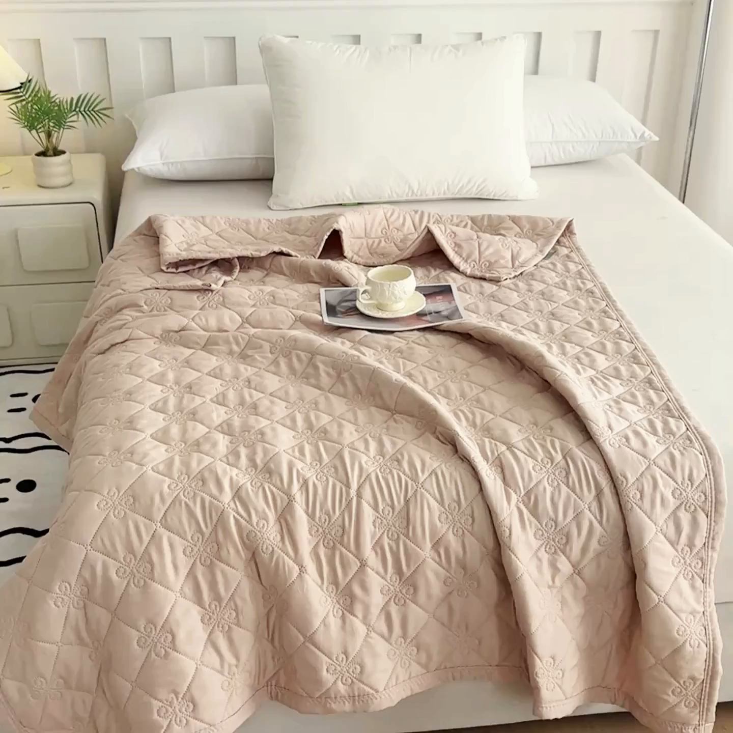 91家纺网 家纺一手货源 找家纺 梓依家纺 2025新款亲肤舒适水洗棉夏被 水洗棉-卡其