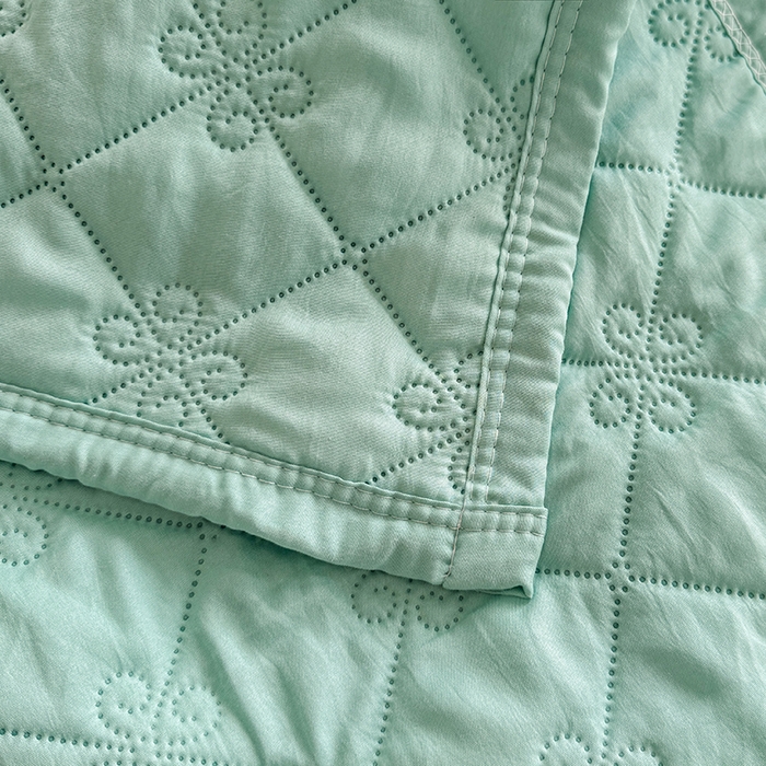 91家纺网 家纺一手货源 找家纺 梓依家纺 2025新款亲肤舒适水洗棉夏被 水洗棉-绿