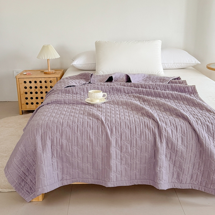 梓依家纺 2025新款亲肤舒适云沙棉夏被 云沙棉-深紫
