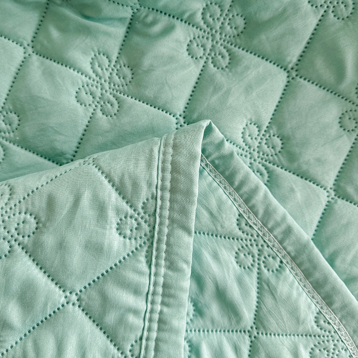 91家纺网 家纺一手货源 找家纺 梓依家纺 2025新款亲肤舒适水洗棉夏被 水洗棉-绿