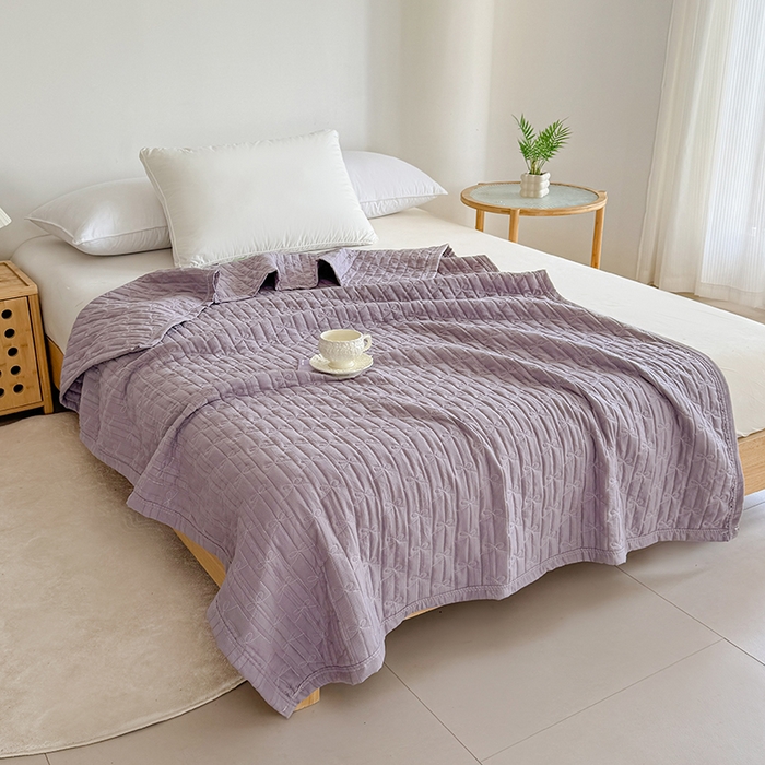 91家纺网 家纺一手货源 找家纺 梓依家纺 2025新款亲肤舒适云沙棉夏被 云沙棉-深紫