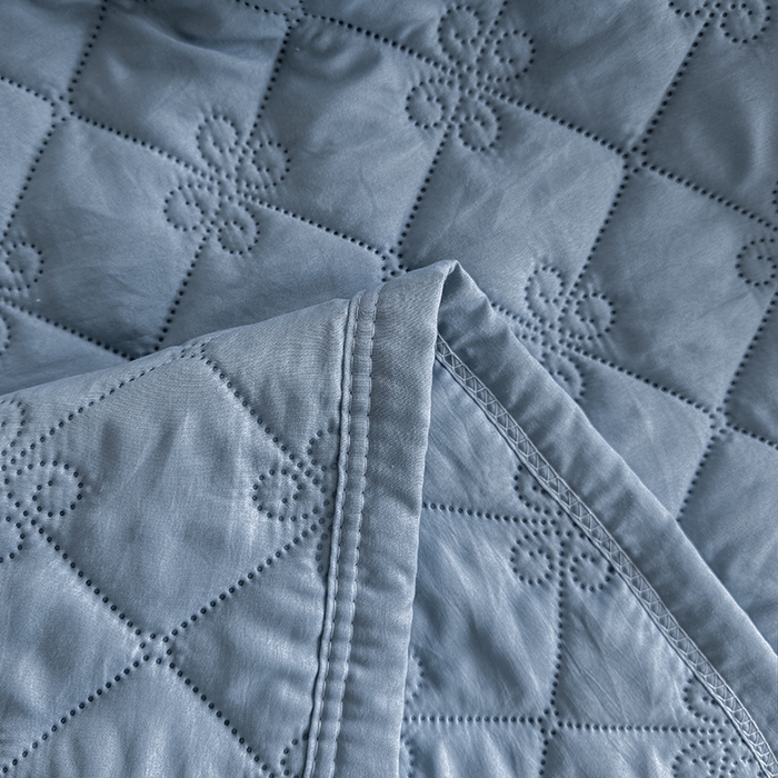 91家纺网 家纺一手货源 找家纺 梓依家纺 2025新款亲肤舒适水洗棉夏被 水洗棉-深蓝
