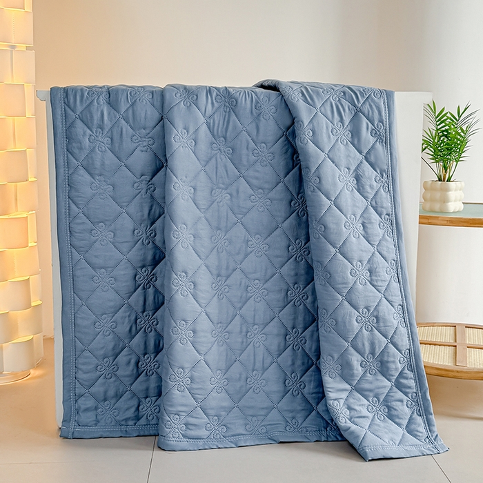 91家纺网 家纺一手货源 找家纺 梓依家纺 2025新款亲肤舒适水洗棉夏被 水洗棉-深蓝