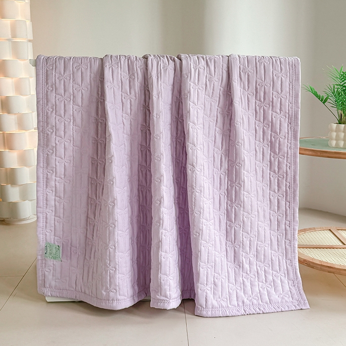 91家纺网 家纺一手货源 找家纺 梓依家纺 2025新款亲肤舒适云沙棉夏被 云沙棉-紫