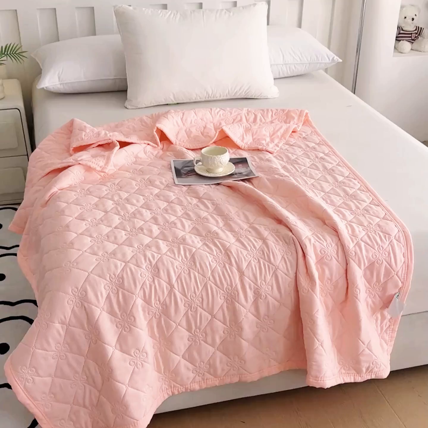 91家纺网 家纺一手货源 找家纺 梓依家纺 2025新款亲肤舒适水洗棉夏被 水洗棉-玉