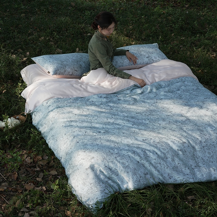 91家纺网 家纺一手货源 找家纺 （总）禾时 2025新款60S兰精天丝数码印花四件套进口莱赛尔床品套件