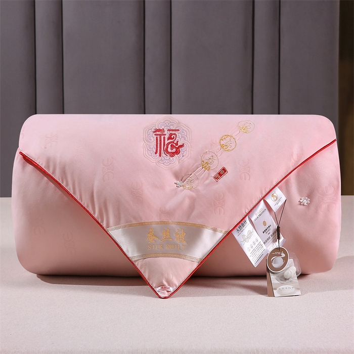 91家纺网 家纺一手货源 找家纺 芭芭棉家纺 2025春夏新款全棉纯棉百福被被子被芯 百福刺绣-玉