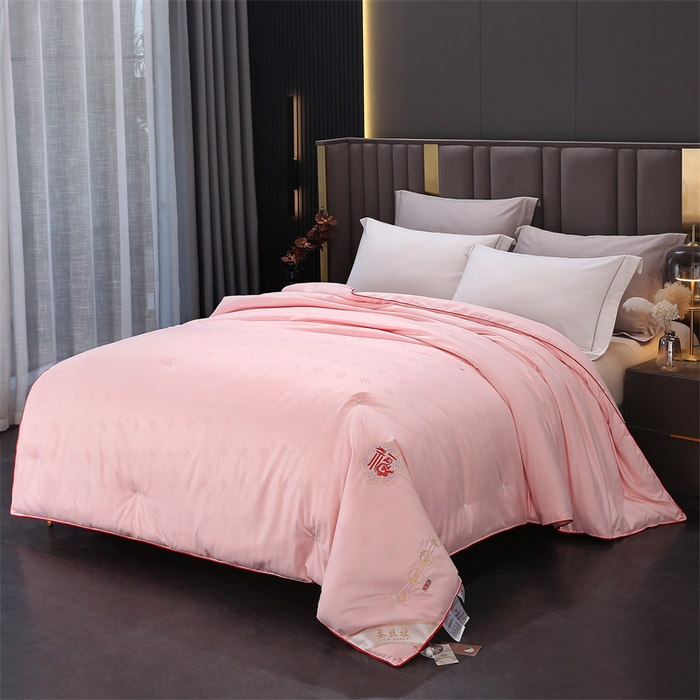 91家纺网 家纺一手货源 找家纺 芭芭棉家纺 2025春夏新款全棉纯棉百福被被子被芯 百福刺绣-玉