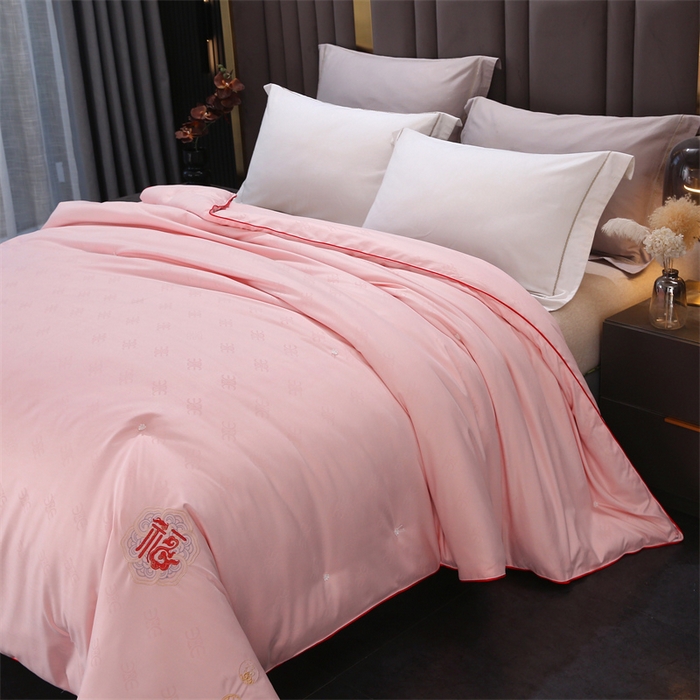 91家纺网 家纺一手货源 找家纺 芭芭棉家纺 2025春夏新款全棉纯棉百福被被子被芯 百福刺绣-玉