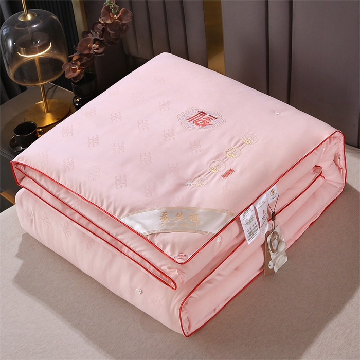 91家纺网 家纺一手货源 找家纺 芭芭棉家纺 2025春夏新款全棉纯棉百福被被子被芯 百福刺绣-玉