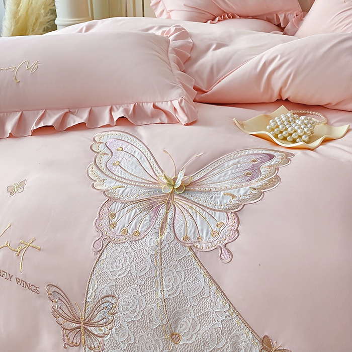 91家纺网 家纺一手货源 找家纺 （总）可以家居 2025新款四季款韩版水洗棉澳棉刺绣四件套