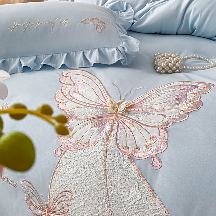 91家纺网 家纺一手货源 找家纺 （总）可以家居 2025新款四季款韩版水洗棉澳棉刺绣四件套