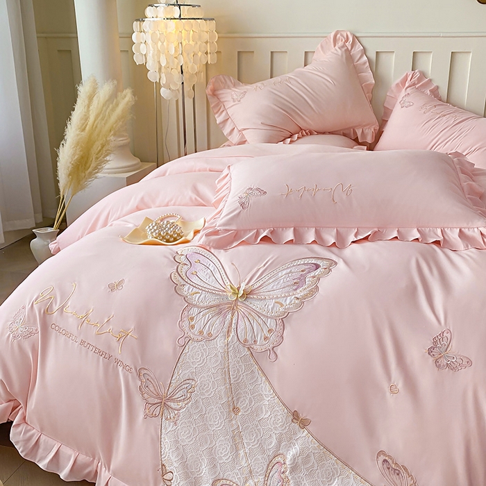 91家纺网 家纺一手货源 找家纺 （总）可以家居 2025新款四季款韩版水洗棉澳棉刺绣四件套