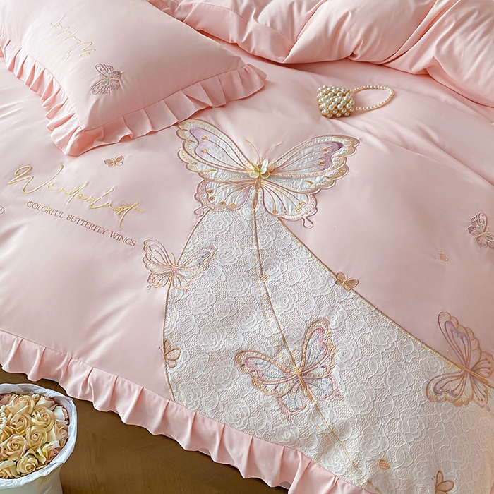 91家纺网 家纺一手货源 找家纺 （总）可以家居 2025新款四季款韩版水洗棉澳棉刺绣四件套