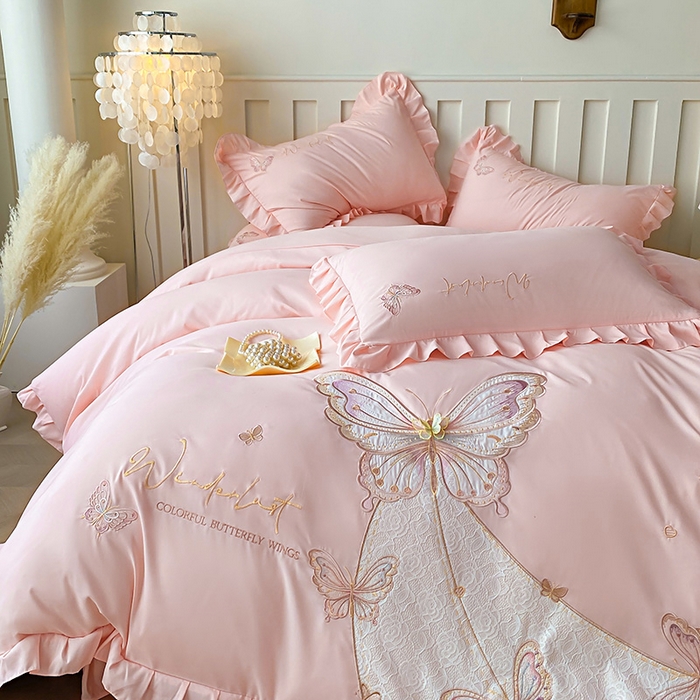 91家纺网 家纺一手货源 找家纺 （总）可以家居 2025新款四季款韩版水洗棉澳棉刺绣四件套