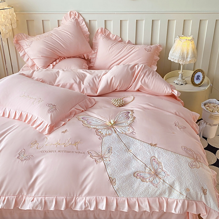 91家纺网 家纺一手货源 找家纺 （总）可以家居 2025新款四季款韩版水洗棉澳棉刺绣四件套