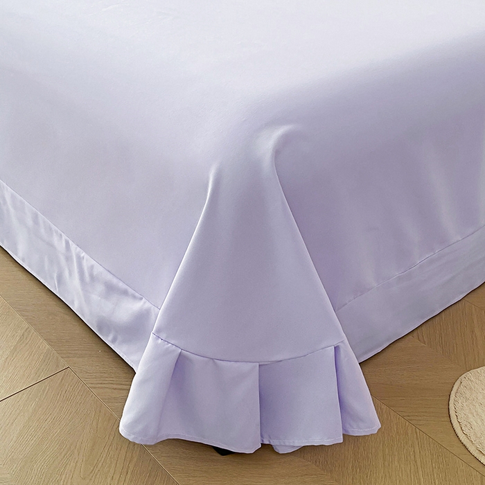 91家纺网 家纺一手货源 找家纺 可以家居 2025新款四季款韩版水洗棉澳棉刺绣四件套 玛格丽优雅紫