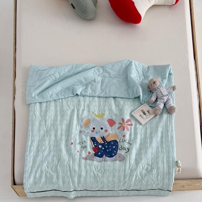 91家纺网 家纺一手货源 找家纺 （总）喜多兔儿童家纺 2025春夏新款小软萌贴布绣纱布被