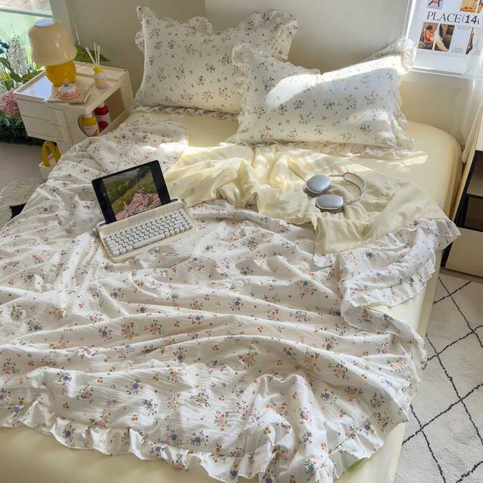 91家纺网 家纺一手货源 找家纺 （总）希丞家居 2025新款小清新泡泡水洗棉夏被夏凉被空调被四件套