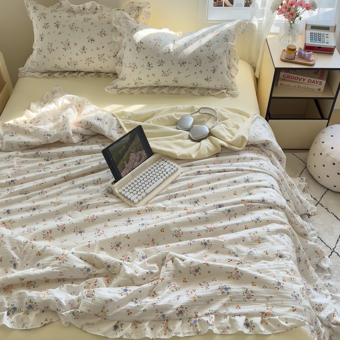 91家纺网 家纺一手货源 找家纺 （总）希丞家居 2025新款小清新泡泡水洗棉夏被夏凉被空调被四件套