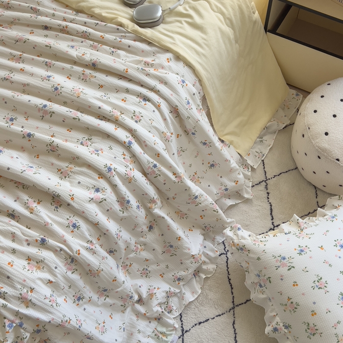 91家纺网 家纺一手货源 找家纺 （总）希丞家居 2025新款小清新泡泡水洗棉夏被夏凉被空调被四件套