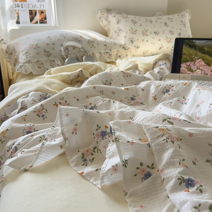 91家纺网 家纺一手货源 找家纺 （总）希丞家居 2025新款小清新泡泡水洗棉夏被夏凉被空调被四件套