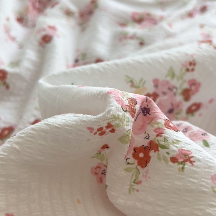 91家纺网 家纺一手货源 找家纺 希丞家居 2025新款小清新泡泡水洗棉夏被夏凉被空调被四件套 夏被-繁花