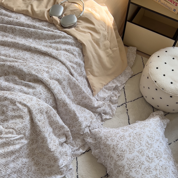 91家纺网 家纺一手货源 找家纺 希丞家居 2025新款小清新泡泡水洗棉夏被夏凉被空调被四件套 夏被-棉枝