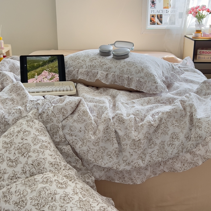 91家纺网 家纺一手货源 找家纺 希丞家居 2025新款小清新泡泡水洗棉夏被夏凉被空调被四件套 夏被-棉枝