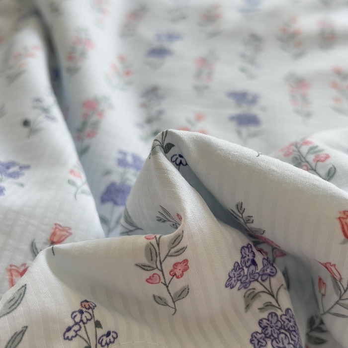 91家纺网 家纺一手货源 找家纺 希丞家居 2025新款小清新泡泡水洗棉夏被夏凉被空调被四件套 夏被-花青