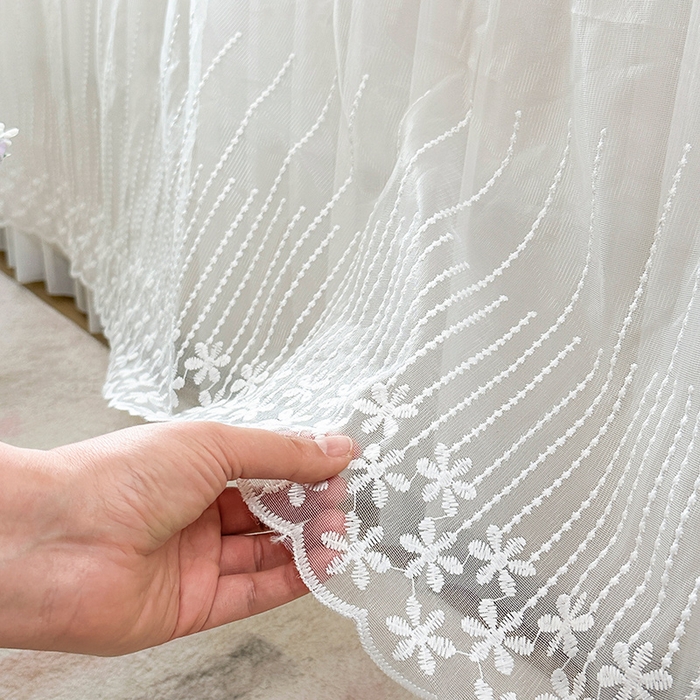 91家纺网 家纺一手货源 找家纺 芷卧 2025新款凉豆豆PE凉感刺绣双层花边床裙款冰豆豆凉席三件套（提供买家秀） 初夏-暮色灰