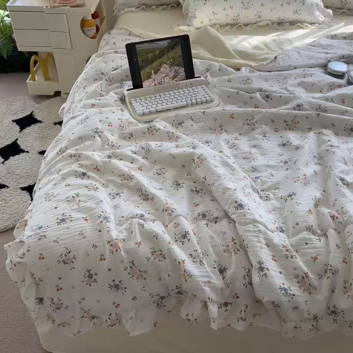 91家纺网 家纺一手货源 找家纺 （总）希丞家居 2025新款小清新泡泡水洗棉夏被夏凉被空调被四件套