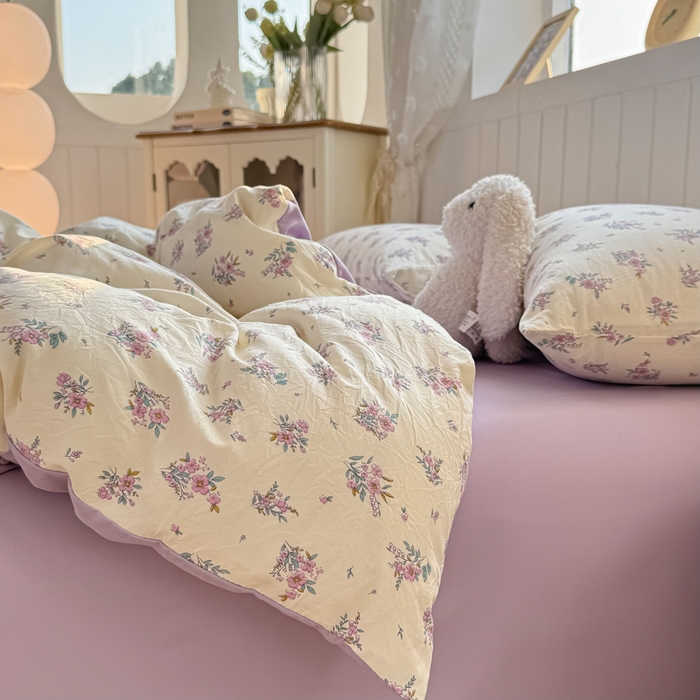 91家纺网 家纺一手货源 找家纺 （总）丝芙妮家居（原乐视家纺） 2025春夏新款水洗皱皱棉印花四件套