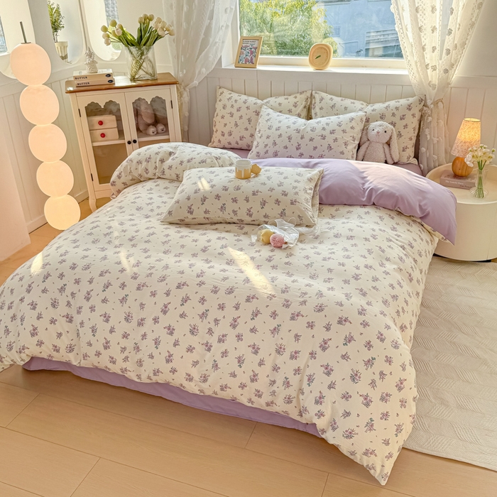 91家纺网 家纺一手货源 找家纺 （总）丝芙妮家居（原乐视家纺） 2025春夏新款水洗皱皱棉印花四件套