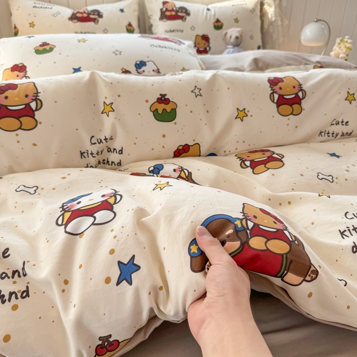 91家纺网 家纺一手货源 找家纺 （总）丝芙妮家居（原乐视家纺） 2025春夏新款水洗皱皱棉印花四件套