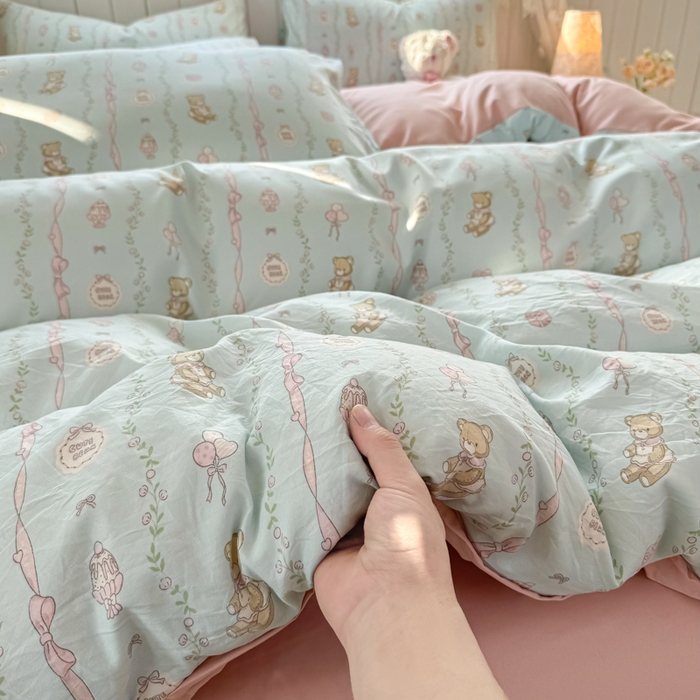 91家纺网 家纺一手货源 找家纺 （总）丝芙妮家居（原乐视家纺） 2025春夏新款水洗皱皱棉印花四件套