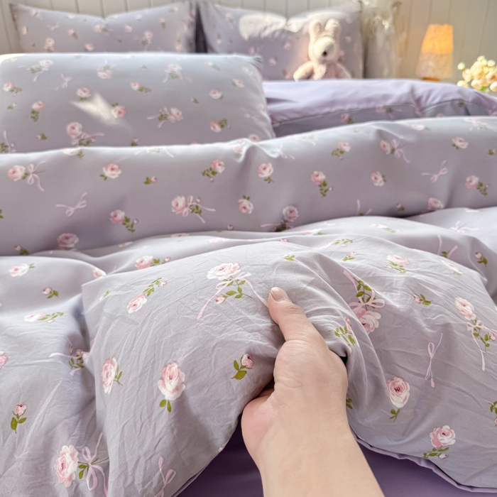 91家纺网 家纺一手货源 找家纺 （总）丝芙妮家居（原乐视家纺） 2025春夏新款水洗皱皱棉印花四件套