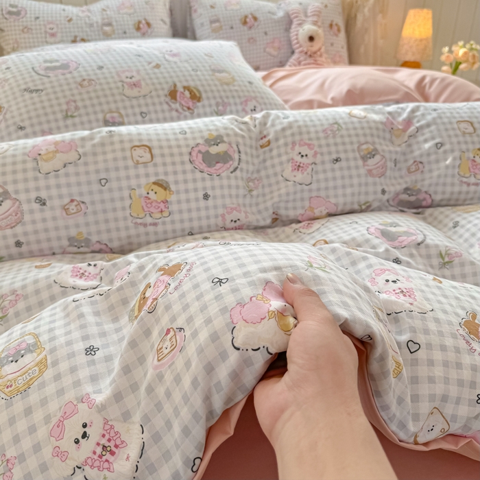 91家纺网 家纺一手货源 找家纺 （总）丝芙妮家居（原乐视家纺） 2025春夏新款水洗皱皱棉印花四件套