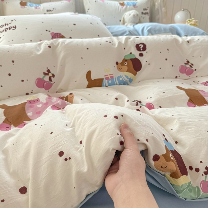 91家纺网 家纺一手货源 找家纺 （总）丝芙妮家居（原乐视家纺） 2025春夏新款水洗皱皱棉印花四件套