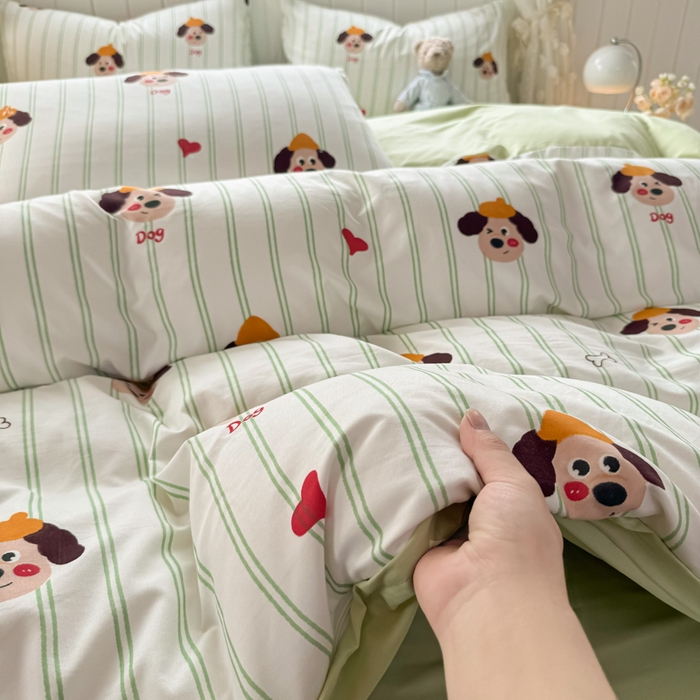 91家纺网 家纺一手货源 找家纺 （总）丝芙妮家居（原乐视家纺） 2025春夏新款水洗皱皱棉印花四件套