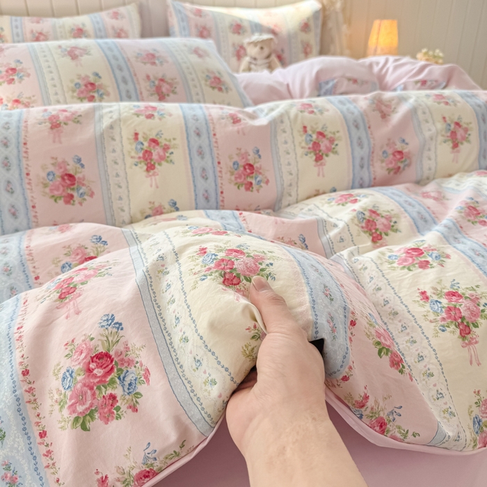 91家纺网 家纺一手货源 找家纺 （总）丝芙妮家居（原乐视家纺） 2025春夏新款水洗皱皱棉印花四件套