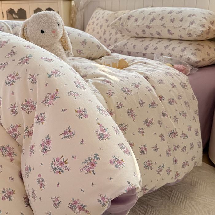 91家纺网 家纺一手货源 找家纺 丝芙妮家居（原乐视家纺） 2025春夏新款水洗皱皱棉印花四件套 初颜