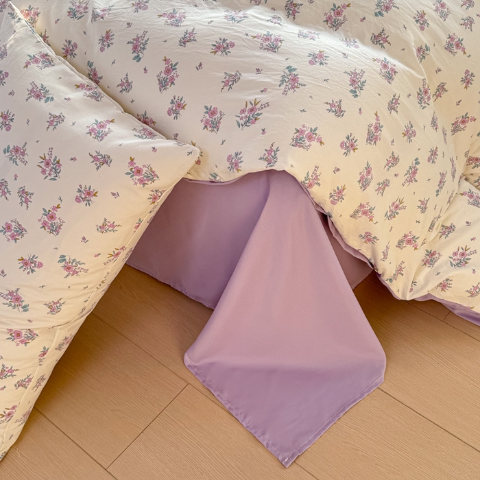 91家纺网 家纺一手货源 找家纺 丝芙妮家居（原乐视家纺） 2025春夏新款水洗皱皱棉印花四件套 初颜