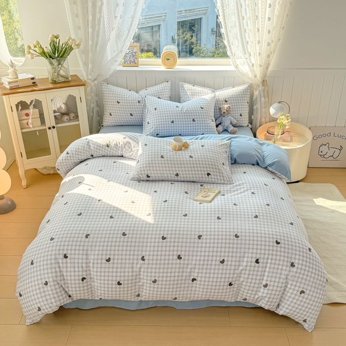 91家纺网 家纺一手货源 找家纺 丝芙妮家居（原乐视家纺） 2025春夏新款水洗皱皱棉印花四件套 初遇