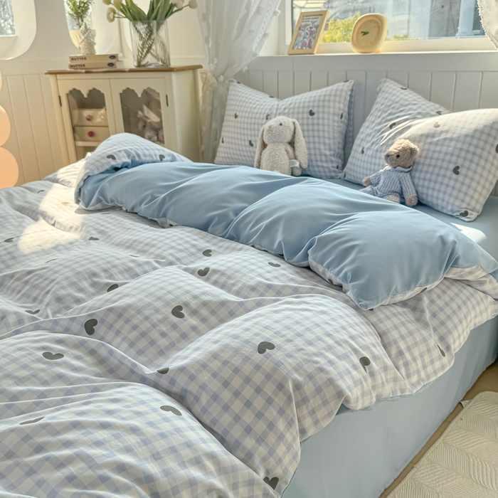 91家纺网 家纺一手货源 找家纺 丝芙妮家居（原乐视家纺） 2025春夏新款水洗皱皱棉印花四件套 初遇