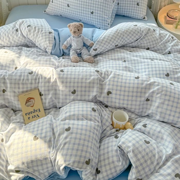 91家纺网 家纺一手货源 找家纺 丝芙妮家居（原乐视家纺） 2025春夏新款水洗皱皱棉印花四件套 初遇